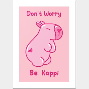 Capybara Don't Worry, Be Kappi - Khat&Kappibara Posters and Art